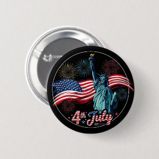 Badge Rond 5 Cm Bouton Liberté 4 juillet