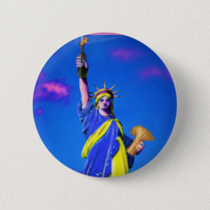 Badge Rond 5 Cm Bouton Liberté ukrainienne