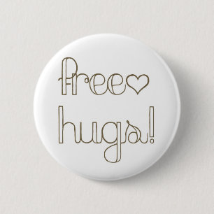 Badge Rond 5 Cm Bouton libre de coeur d'étreintes de bonbon