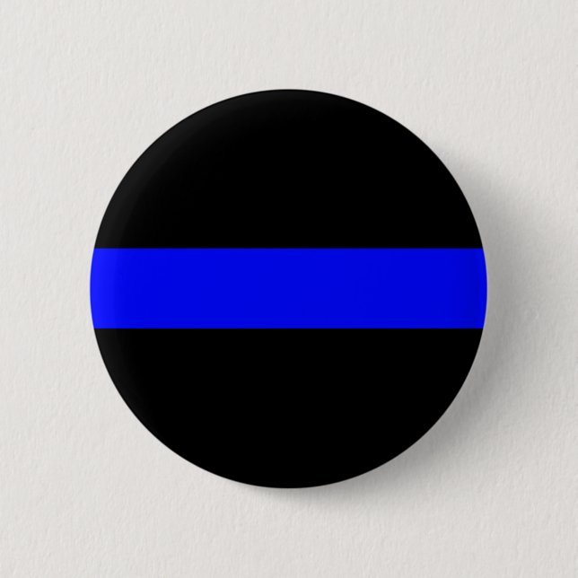 Badge Rond 5 Cm Bouton Ligne Bleue Mince (Devant)