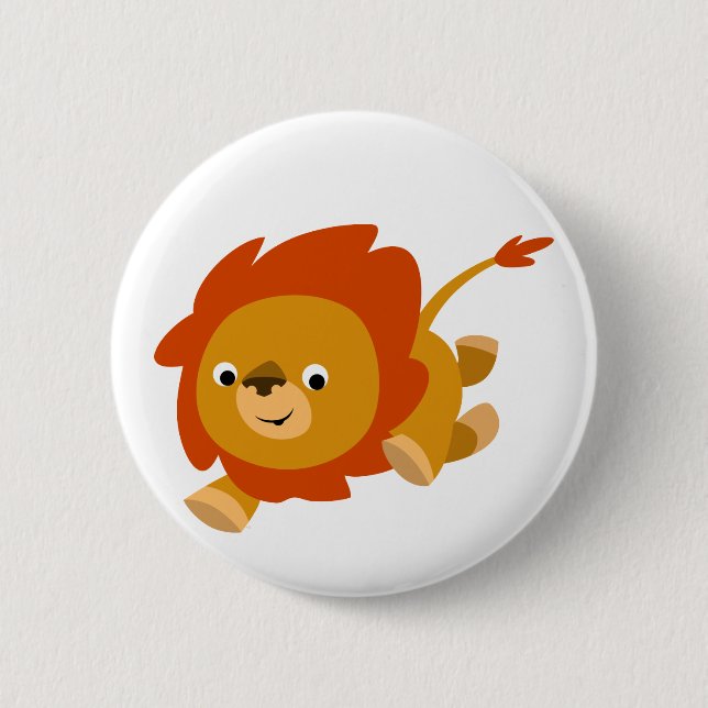 Badge Rond 5 Cm Bouton Lion Carton Rapide (Devant)