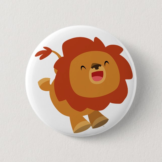 Badge Rond 5 Cm Bouton Lion de dessin mignon Bouton de jeu (Devant)