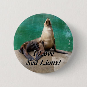 Badge Rond 5 Cm Bouton Lion de mer