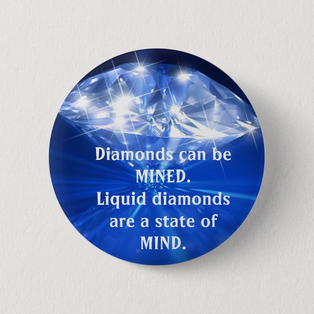 Badge Rond 5 Cm Bouton liquide de diamants (Devant)