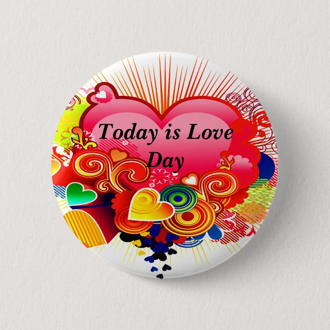 Badge Rond 5 Cm Bouton Love Day_ (Devant)