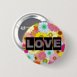 Badge Rond 5 Cm Bouton Love Round
