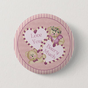 Badge Rond 5 Cm Bouton Love You Beary Many