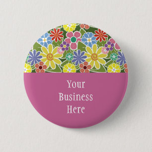 Badge Rond 5 Cm Bouton lumineux floral d'amusement