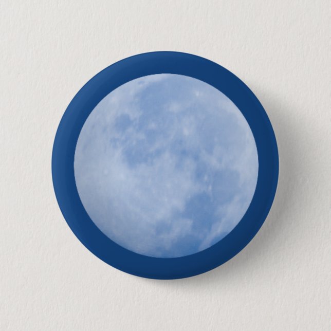Badge Rond 5 Cm Bouton Lune bleue (Devant)