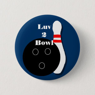 Badge Rond 5 Cm Bouton Luv 2 Bowl Bowling et Bouton Pin