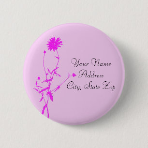 Badge Rond 5 Cm Bouton luxuriant rose