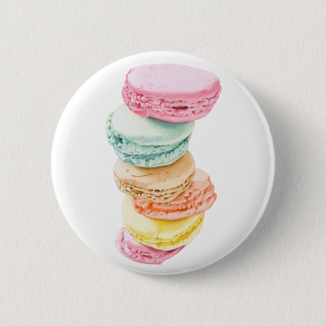 Badge Rond 5 Cm Bouton Macarons (Devant)