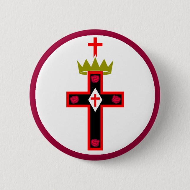 Badge Rond 5 Cm Bouton maçonnique de société de Rosicrucian (Devant)
