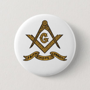 Badge Rond 5 Cm Bouton maçonnique d'emblème de charité d'espoir de