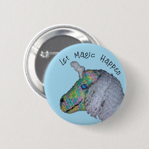 Badge Rond 5 Cm Bouton - Magie de Licorne en Couleur