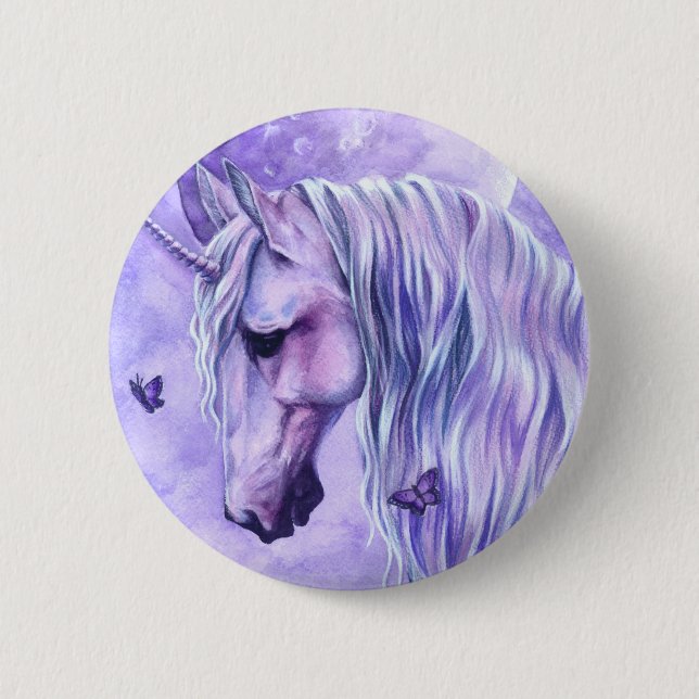 Badge Rond 5 Cm Bouton magique éclairé par la lune (Devant)