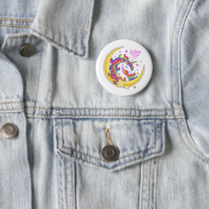 Badge Rond 5 Cm Bouton magique Unicorn