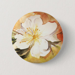 Badge Rond 5 Cm Bouton Magnolia doux