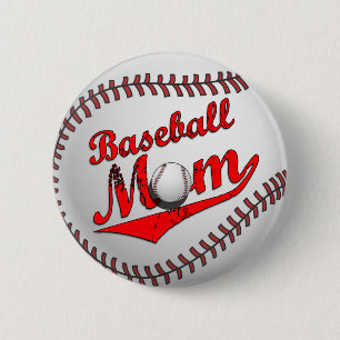 Badge Rond 5 Cm Bouton Maman du baseball