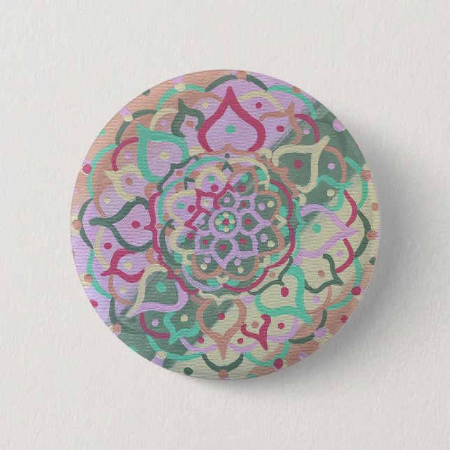 Badge Rond 5 Cm Bouton Mandala (Devant)