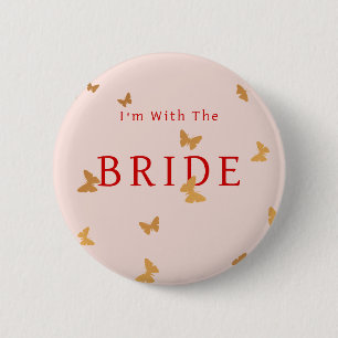 Badge Rond 5 Cm Bouton MARIAGE BOUTEILLES D'OR