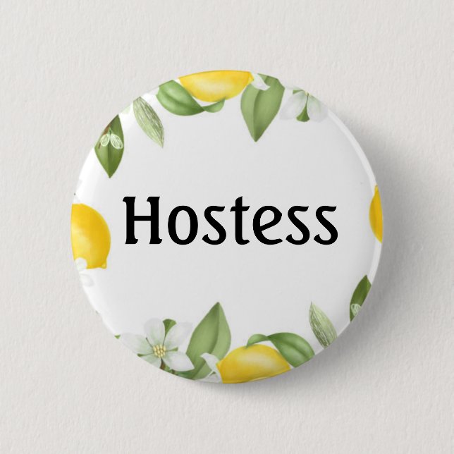 Badge Rond 5 Cm Bouton Mariage de la douche nuptiale Lemons (Devant)