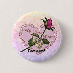 Badge Rond 5 Cm Bouton Mariage Soul Mate