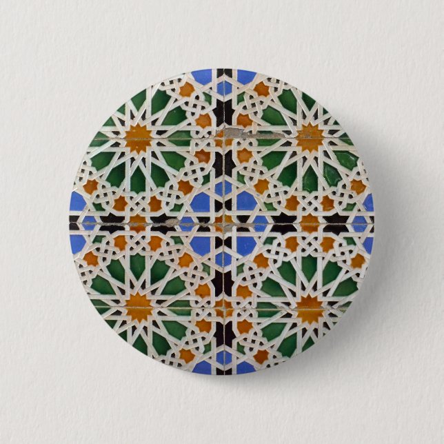 Badge Rond 5 Cm Bouton marocain de mosaïque (Devant)