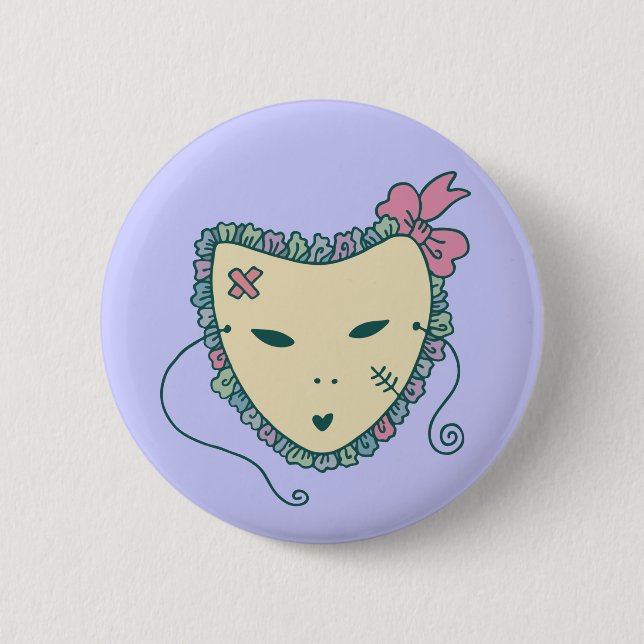 Badge Rond 5 Cm Bouton Masque vénitien (Devant)