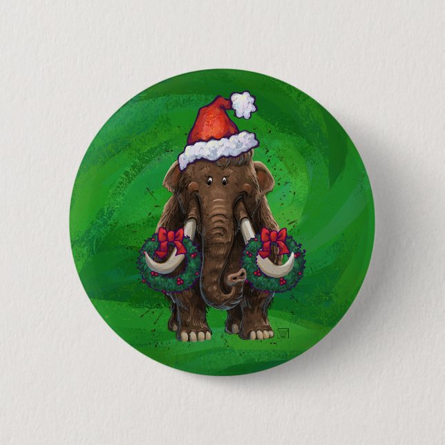 Badge Rond 5 Cm Bouton Mastodon de vacances mignon (Devant)