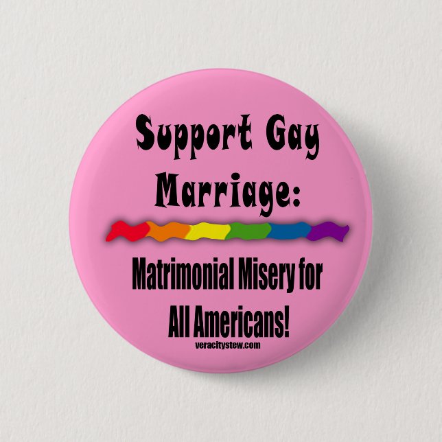 Badge Rond 5 Cm Bouton matrimonial d'égalité de misère (Devant)