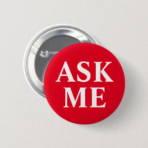 Badge Rond 5 Cm Bouton Me Demander Rouge Affaires