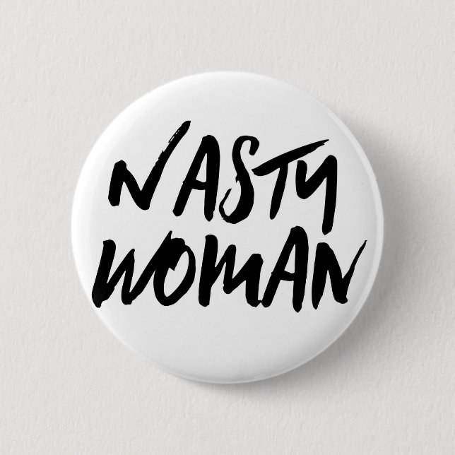 Badge Rond 5 Cm Bouton méchant de femme (Devant)