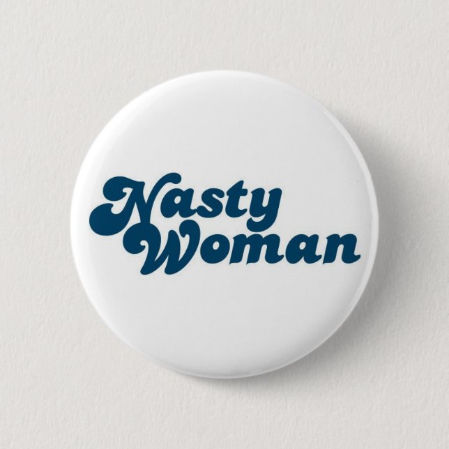 Badge Rond 5 Cm Bouton MÉCHANT de FEMME (Devant)