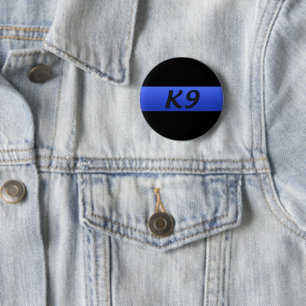 Badge Rond 5 Cm Bouton Médaillon Ligne Bleue Mince