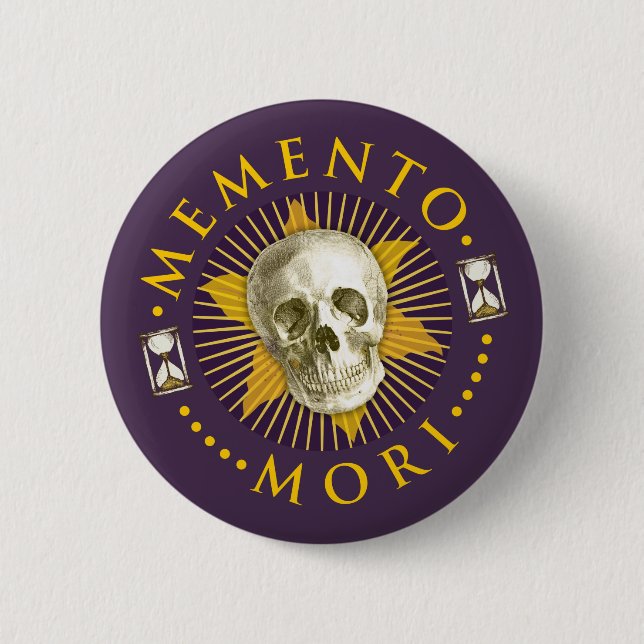Badge Rond 5 Cm Bouton Memento Mori (Devant)