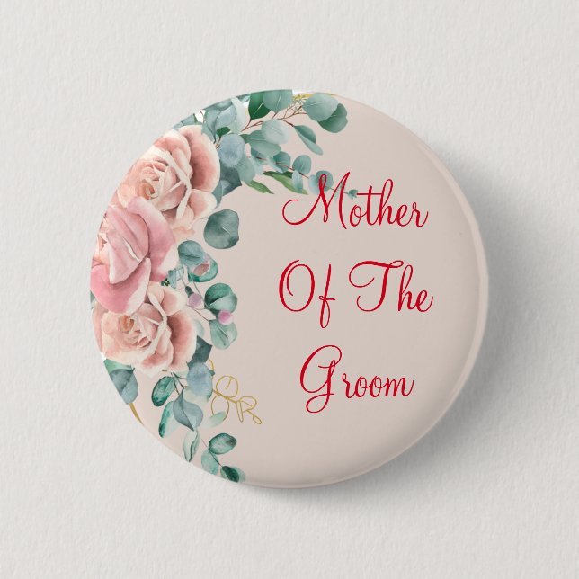 Badge Rond 5 Cm Bouton Mère du texte rouge de la pièce (Devant)