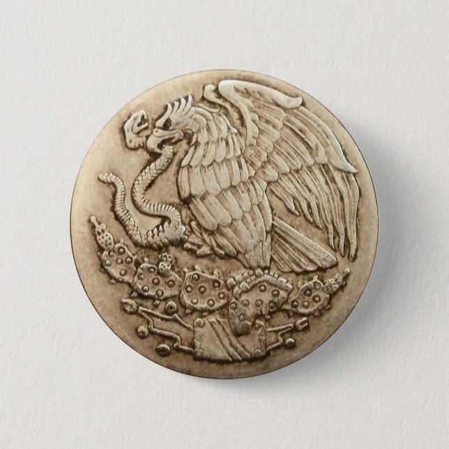 Badge Rond 5 Cm Bouton mexicain d'aigle (Devant)