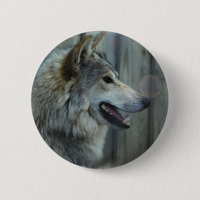 Badge Rond 5 Cm Bouton mexicain de loup (Devant)