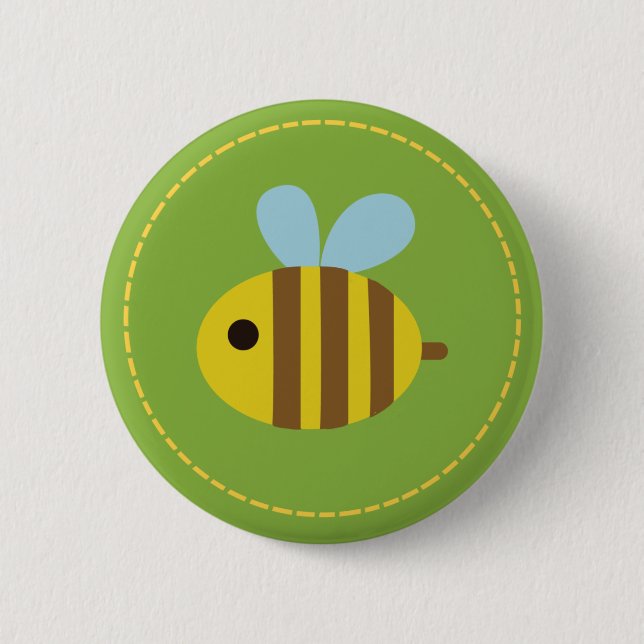 Badge Rond 5 Cm Bouton mignon d'abeille (Devant)