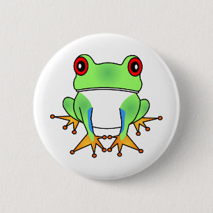 Badge Rond 5 Cm Bouton mignon de bande dessinée de grenouille
