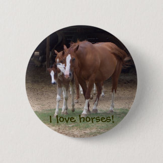 Badge Rond 5 Cm Bouton mignon de chevaux