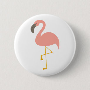 Badge Rond 5 Cm Bouton mignon de Flamant rose