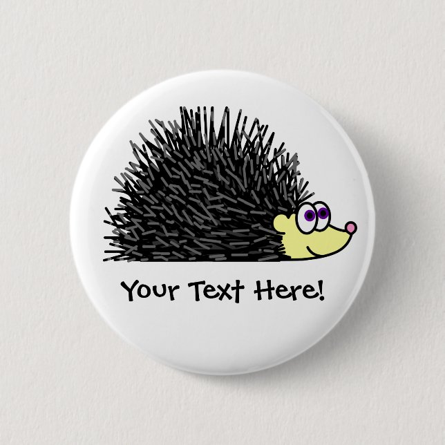 Badge Rond 5 Cm Bouton mignon de hérisson - personnalisable ! (Devant)