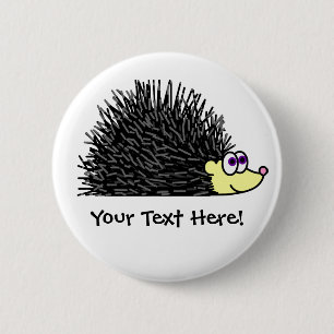 Badge Rond 5 Cm Bouton mignon de hérisson - personnalisable !