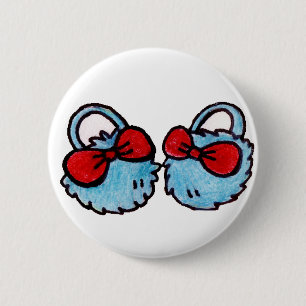 Badge Rond 5 Cm Bouton mignon de pantoufles