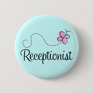 Badge Rond 5 Cm Bouton mignon de réceptionniste