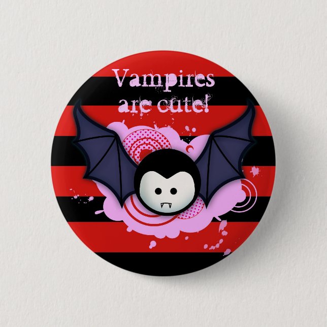 Badge Rond 5 Cm Bouton mignon de vampire (Devant)
