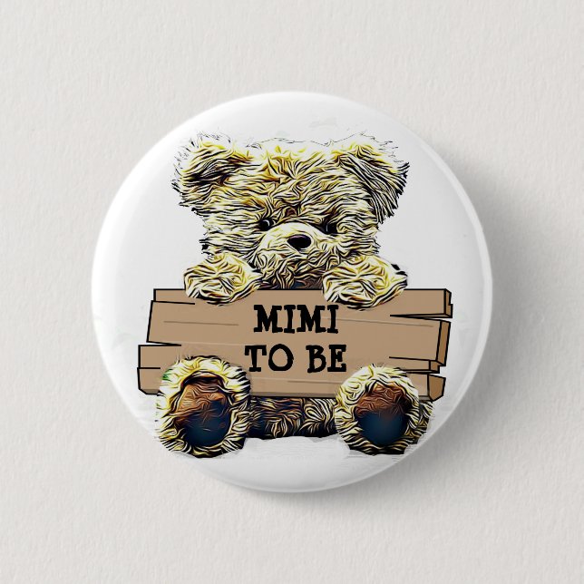 Badge Rond 5 Cm Bouton Mimi to Be Baby shower (Devant)