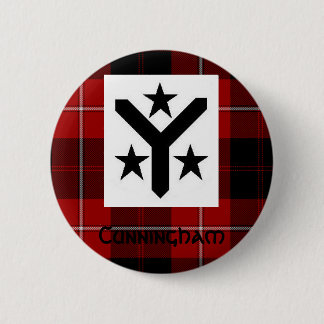 Badge Rond 5 Cm Bouton moderne de tartan de Cunningham